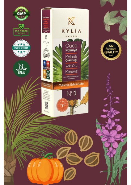 Cüce Palmiye Kabak Çekirdeği Yakı Otu Kereviz Ekstraktı
