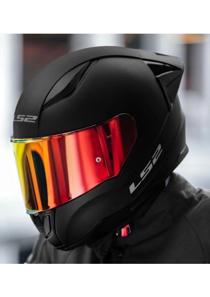 Rapıd 2 Race Mat Siyah Kapalı Motosiklet Kaskı Kırmızı Camlı