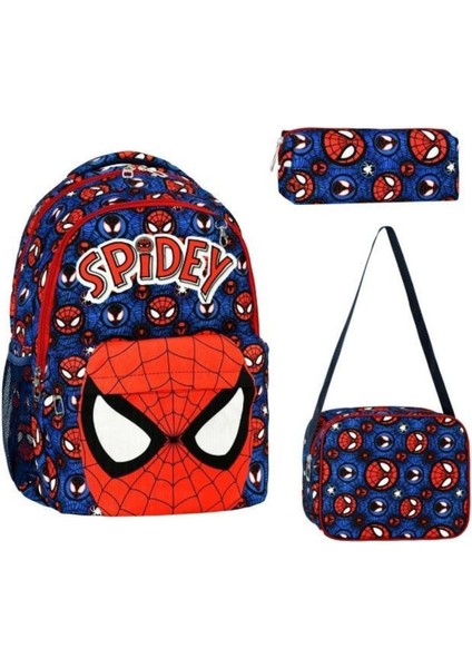 Ilk Okul Spıderman Çocuk Sırt Sırt Çantası 3lü Takım Set Dayanıklı Su Geçirmez