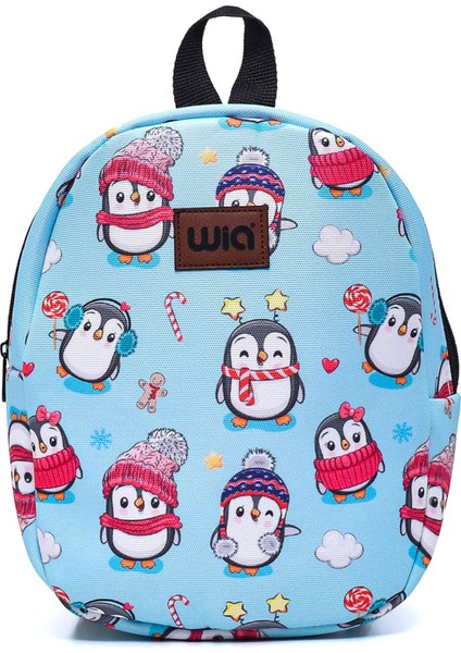 Wia Eğlenceli Baskı Tek Bölmeli Kreş Çanta Mavi