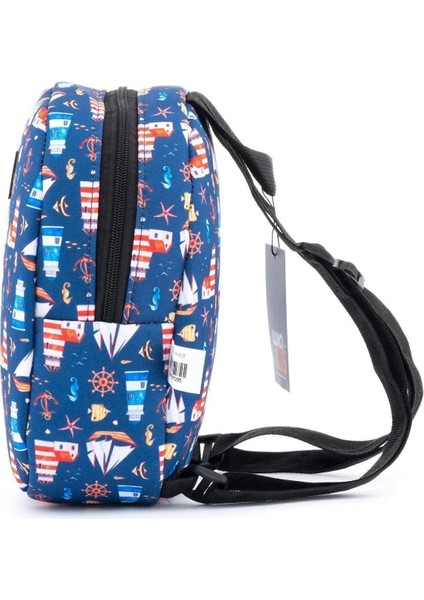 Wia Eğlenceli Baskı Tek Bölmeli Kreş Çanta Lacivert fırsatları