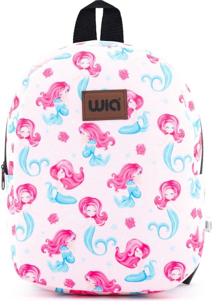 Wia Eğlenceli Baskı Tek Bölmeli Kreş Çanta Açık Pembe