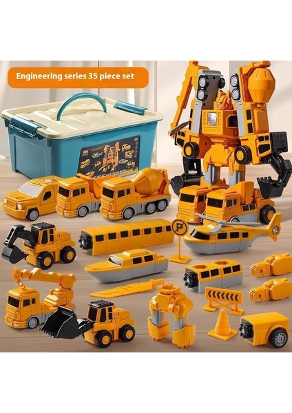 Yeni Çocuk Manyetik Montaj Dönüştürme Robot Mühendislik Araba Serisi Patchwork Puzzle Oyuncaklar (Yurt Dışından)