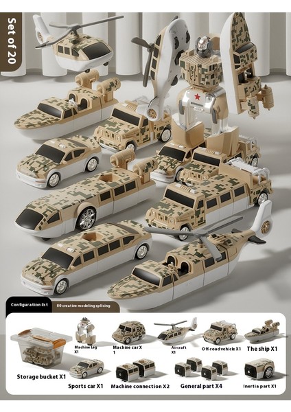 Yeni Çocuk Manyetik Montaj Dönüştürme Robot Mühendislik Araba Serisi Patchwork Puzzle Oyuncaklar (Yurt Dışından)