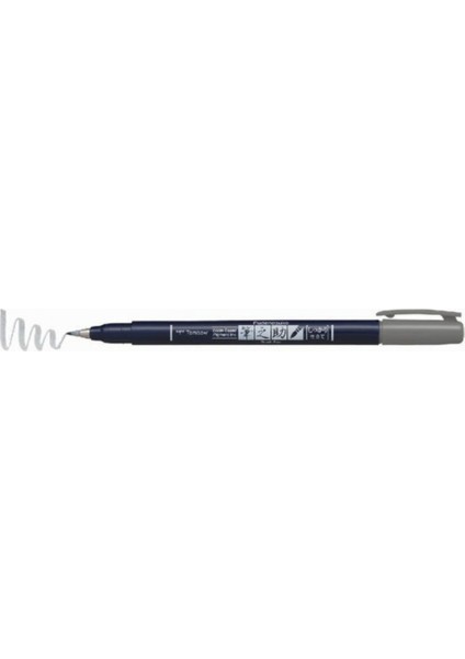 Fudenosuke Brush Pen Fırça Uçlu Kalem Sert Uç - Gri