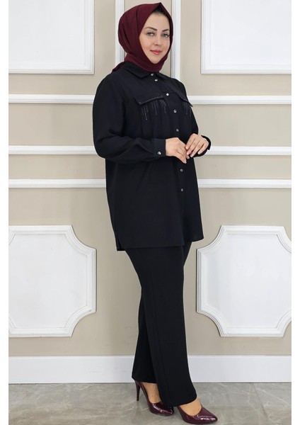 Kadın Taş Detaylı Tesettür Takım