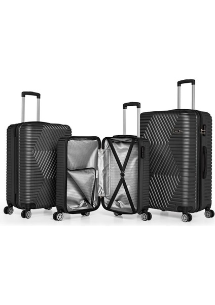 G&d Polo Suitcase Abs 3'lü Lüx Valiz Seyahat Seti