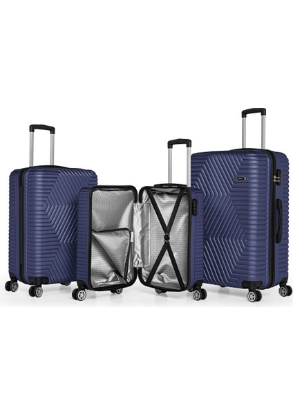 G&D Polo Suitcase Abs 3'Lü Lüx Valiz Seyahat Seti
