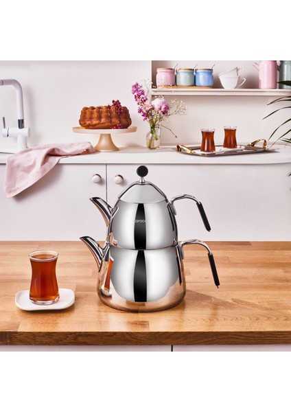 Rodos Midi Çaydanlık Takımı Siyah