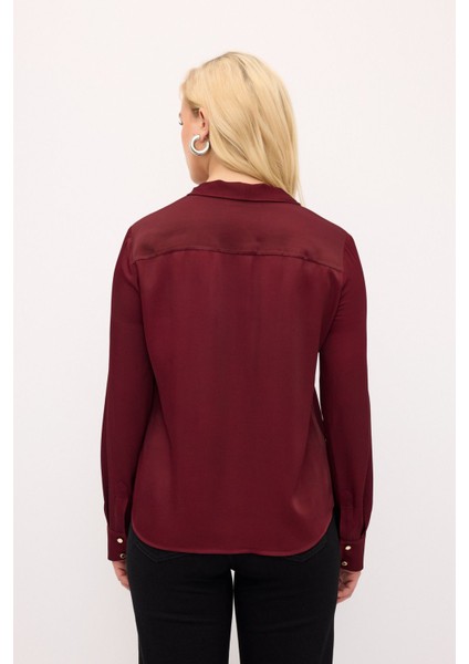 Bağlama Detaylı Bluz Bordo 115L9174000
