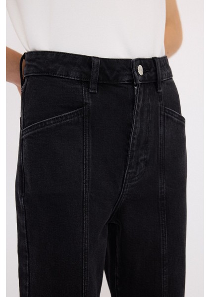 Dikiş Detaylı Jean Pantolon Antrasit 15341907002