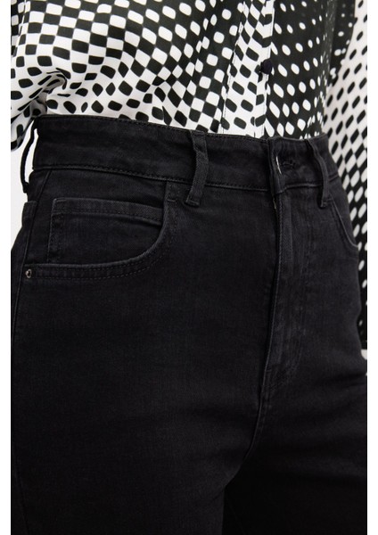 Yüksek Bel Jean Pantolon Siyah 15343166001