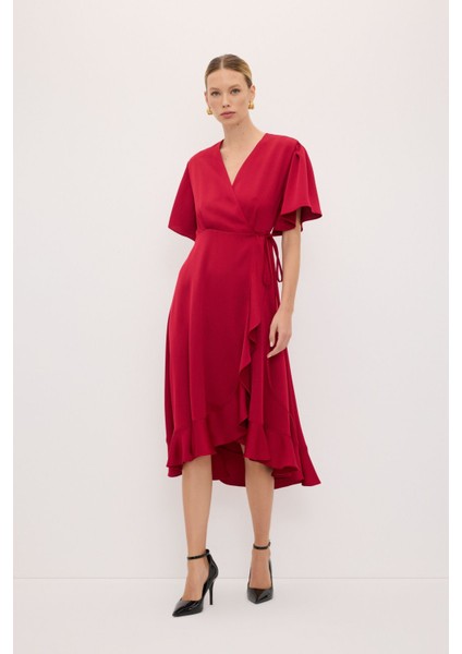 Kruvaze Volanlı Elbise fiyatları