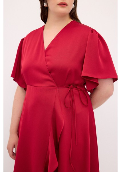 Kruvaze Volanlı Elbise modelleri