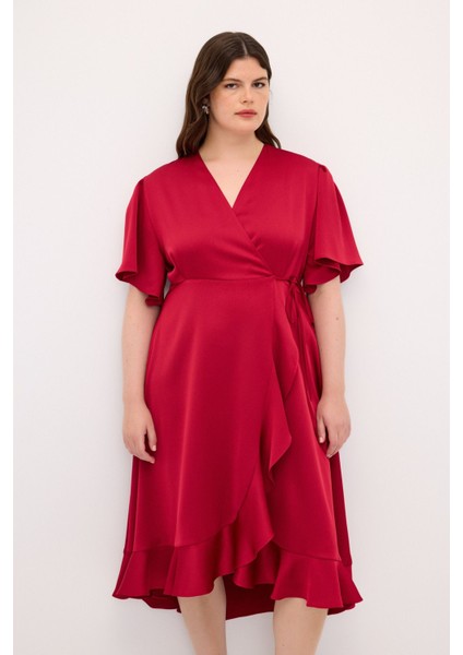 Kruvaze Volanlı Elbise fırsatları