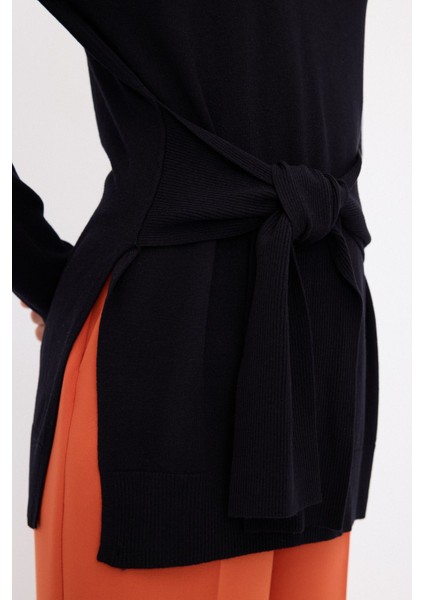 Bağlama Detaylı Triko Kazak Siyah 13944053000 fiyatları