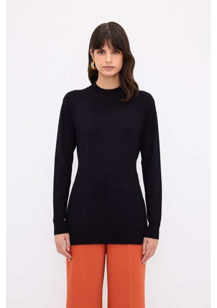 Bağlama Detaylı Triko Kazak Siyah 13944053000 fırsatları