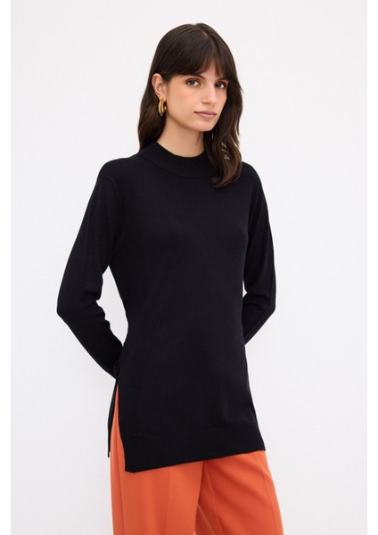 Bağlama Detaylı Triko Kazak Siyah 13944053000 indirimleri
