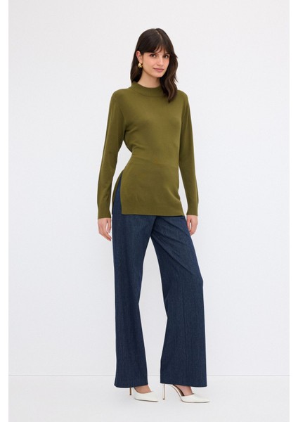 Bağlama Detaylı Triko Kazak Haki 13944053000 modelleri