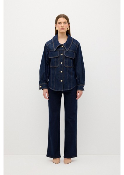 Dikiş Detaylı Denim Ceket Lacivert 11944428000 modelleri
