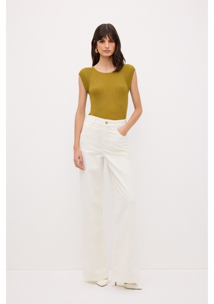 Kayık Yaka Kolsuz Bluz Olive 11544041000 modelleri