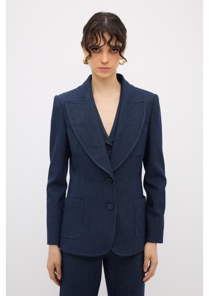 Denim Görünümlü Ceket Lacivert 11944260000