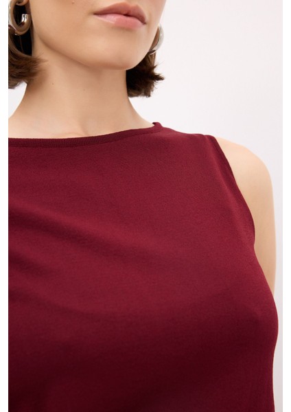 Kayık Yaka Triko Kazak Bordo 139M2114000 fiyatları