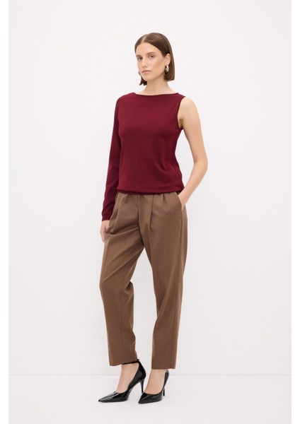 Kayık Yaka Triko Kazak Bordo 139M2114000 modelleri