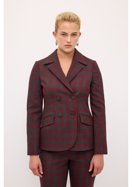 Ekose Ceket Eks.bordo 119L9143001