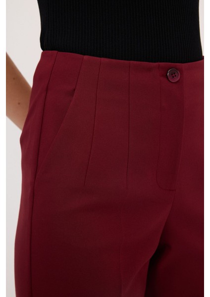 Yüksek Bel Pantolon Bordo 153L7745004