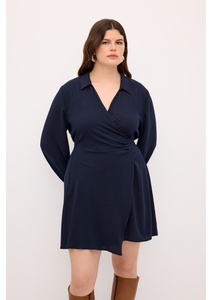 V Yaka Elbise Lacivert 124L9271000 fiyatları