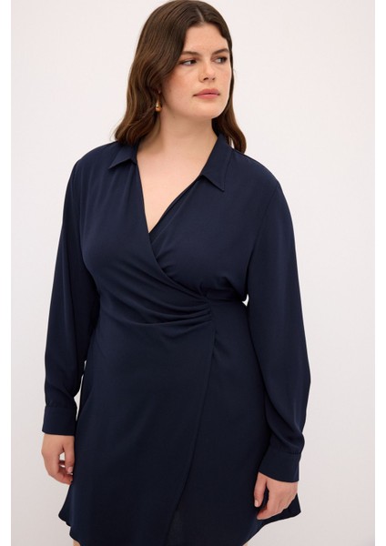 V Yaka Elbise Lacivert 124L9271000 fırsatları
