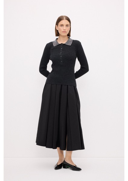 Polo Yaka Triko Kazak Siyah 139M2115000 modelleri