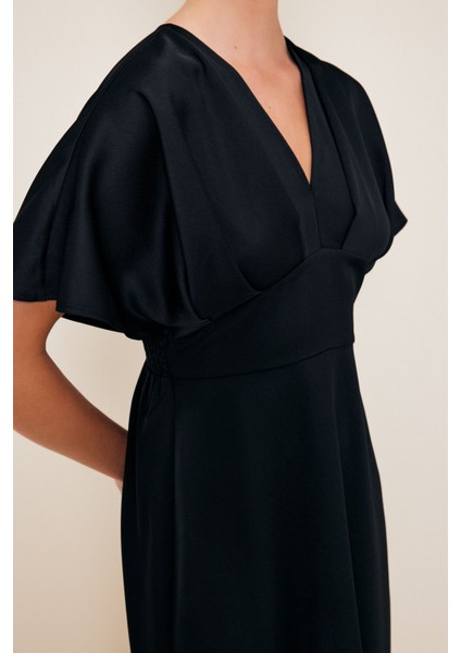 V Yaka Uzun Elbise modelleri