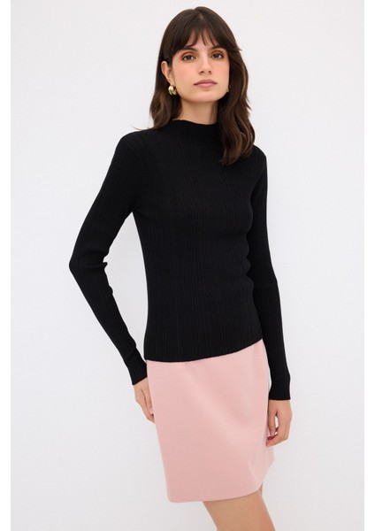 Fitilli Triko Kazak Siyah 13942856001