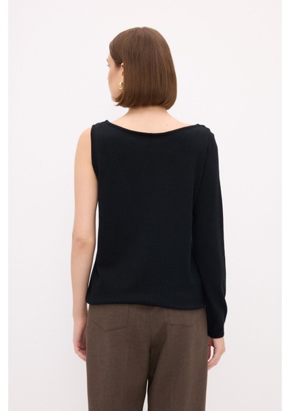 Kayık Yaka Triko Kazak Siyah 139M2114000 indirimleri