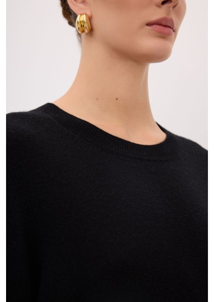 Bisiklet Yaka Kaşmir Karışımlı Triko Kazak Siyah 13943225001 fiyatları