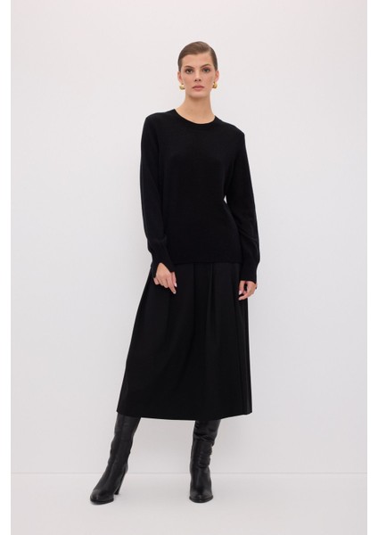 Bisiklet Yaka Kaşmir Karışımlı Triko Kazak Siyah 13943225001 modelleri