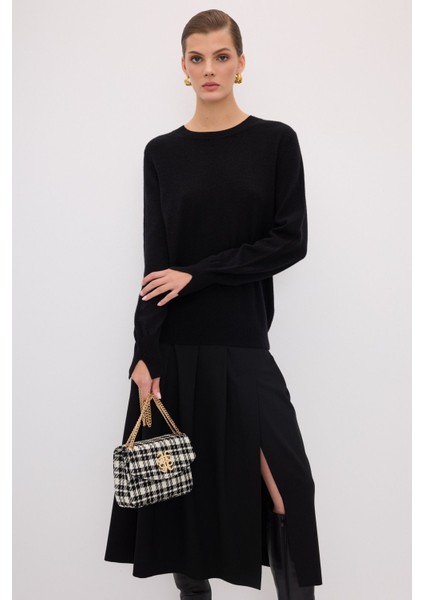 Bisiklet Yaka Kaşmir Karışımlı Triko Kazak Siyah 13943225001 indirimleri