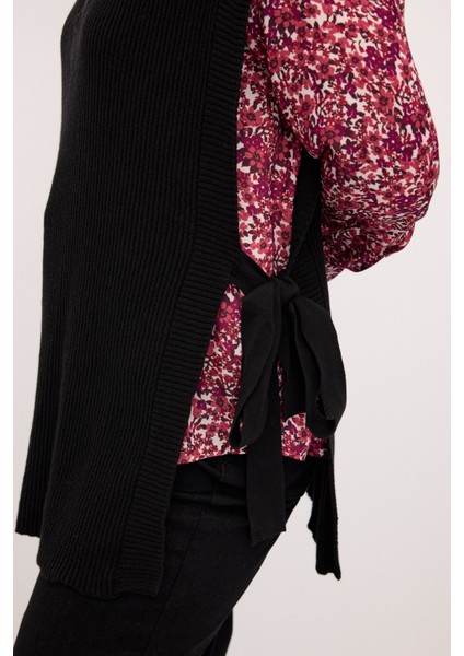 V Yaka Yandan Bağlamalı Triko Süveter Antrasit 167L8328002 indirimleri