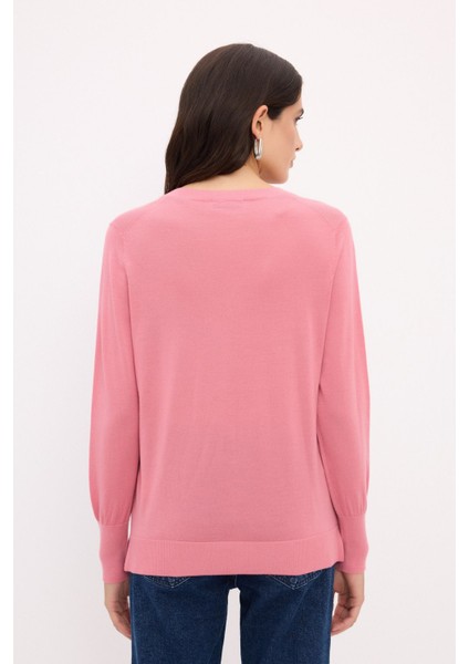 V Yaka Yün Triko Kazak Pudra 139L9090000 indirimleri