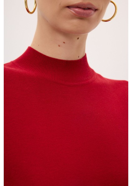 Boğazlı Kısa Kol Triko Kazak Bordo 139L9091000 fiyatları