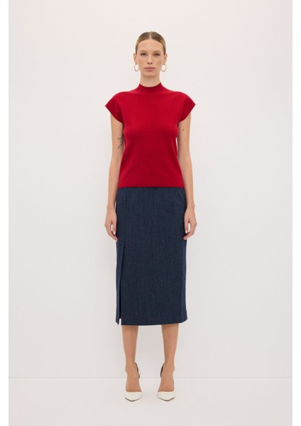 Boğazlı Kısa Kol Triko Kazak Bordo 139L9091000 modelleri