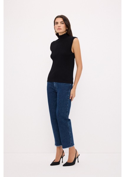 Fitil Detaylı Triko Bluz Siyah 115L9167000 modelleri