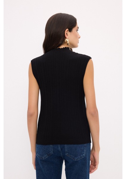 Fitil Detaylı Triko Bluz Siyah 115L9167000 indirimleri