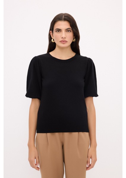 Karpuz Kol Triko Kazak Siyah 139L9128000