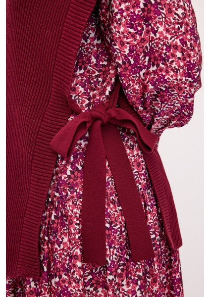 V Yaka Yandan Bağlamalı Triko Süveter Antrasit 167L8328002 indirimleri