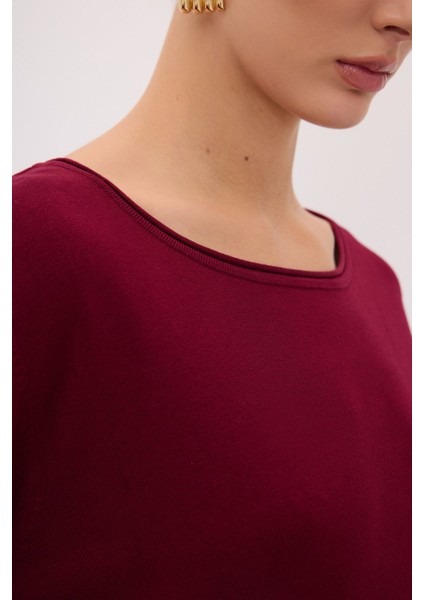 Basic Oversize Triko Kazak Bordo 13944047000 fiyatları