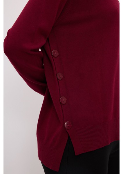 Basic Oversize Triko Kazak Bordo 13944047000 fırsatları