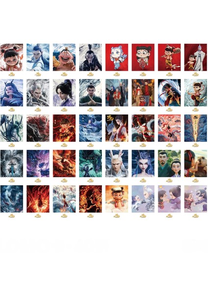 Nezha Şeytan Çocuk Haihai Lomo Kart 40 Kutu Nezha Aoc Animation Kart Yıldız Kartı (Yurt Dışından)